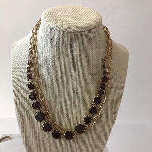 Ruby looking colored stone & gold‎ 2 strand necklace